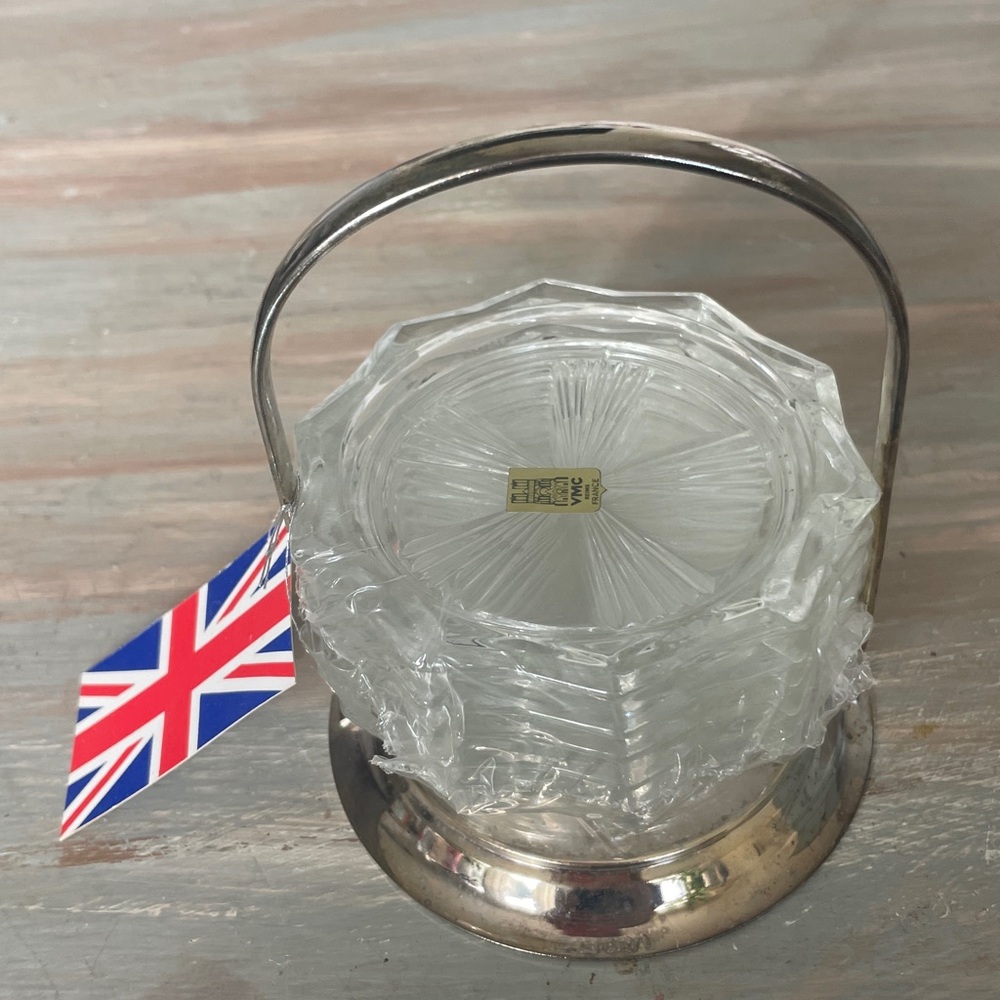 Union Jack Coaster Set. New Vintage Crystal Old Stock
